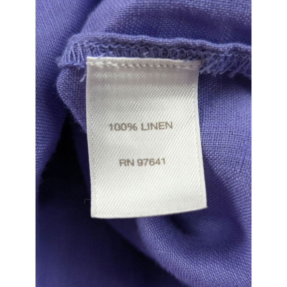 J Jill Love Linen Essential Shirt Button Up Blue Purple Classic Office Large - Picture 5 of 9